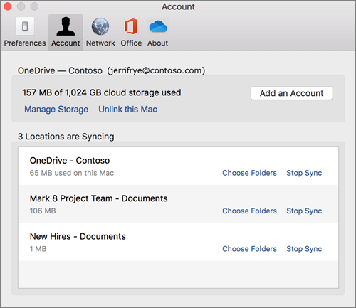 onedrive for business sync mac